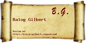 Balog Gilbert névjegykártya
