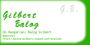 gilbert balog business card